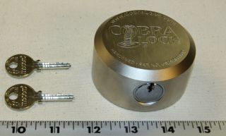 Cobra Puck Lock With Medeco Cylinder And 2 Keys