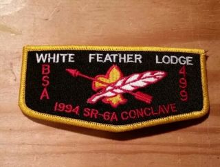 (rare) White Feather Lodge Oa 499 1994 Sr - 6a Conclave Host Flap