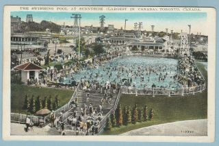 The Swimming Pool At Sunnyside (largest In Canada) Toronto Canada Postcard.