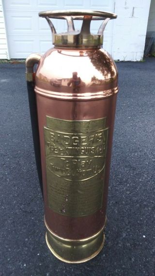 Badger 24 " Antique Copper Brass Empty Fire Extinguisher