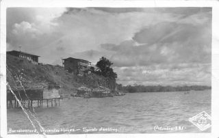 Colombia Buenaventura 1949 Rppc Real Photo Postcard Typical Dwelling Five Stamps