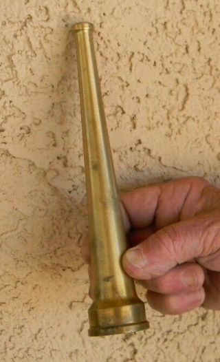 Old Stock Solid Brass Fire Hose Heavy Duty Vintage 8 " Nozzle