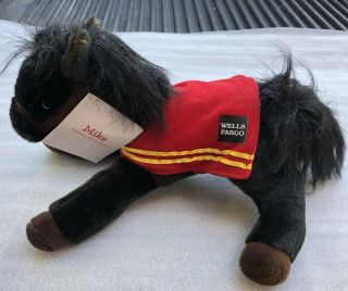 Wells Fargo Holiday Pony Mike Plush Black Red Saddle Stuffed Horse 17 " 2016