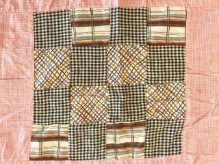 Vintage Hand Sewn 16 - Patch Quilt Top Cotton Wool Cutter 3