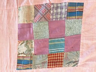 Vintage Hand Sewn 16 - Patch Quilt Top Cotton Wool Cutter 5