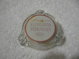 Vintage 1952 REEDSVILLE CO - OP ASSN.  - Glass Advertising Collectible Ashtray - Diner 2
