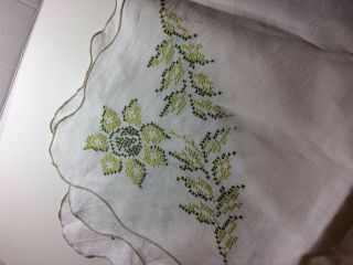 Vintage Embroidered Table Cloth 47 " X 48 "