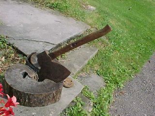 19thc Antique Broad Axe Signed D.  W.  Hawley