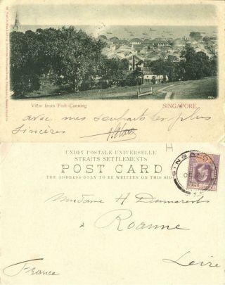 Straits Settlements,  Singapore,  View From Fort Canning (1902) Postcard