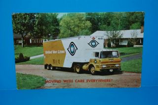 (m393) Vintage Color Postcard,  Rppc,  United Van Lines Truck 1967