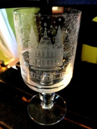 Wedgwood Etched Crystal Heavy 7.  25 " Goblet Christmas 1977 St Paul 