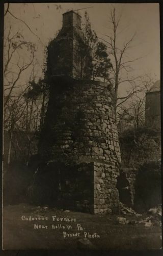 Rppc Real Photo Postcard Of The Codorous Furnace Near Hellam,  Pennsylvania