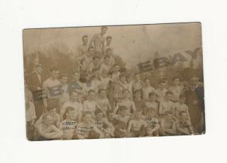Real Photo Postcard 1911 Penn State Boys Men Sports Football Team Snapshot Gay