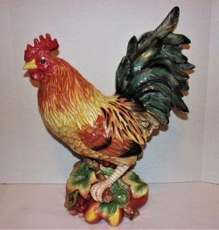 Fitz & Floyd Classic Large Fall Harvest Rooster 18 " Porcelain Figurine