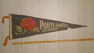 Portland Oregon,  City Of Roses,  Vintage Pennant,  Souvenir
