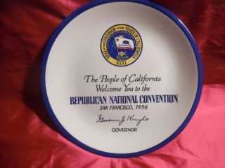 1956 Republican National Convention Plate,  Held In San Francisco