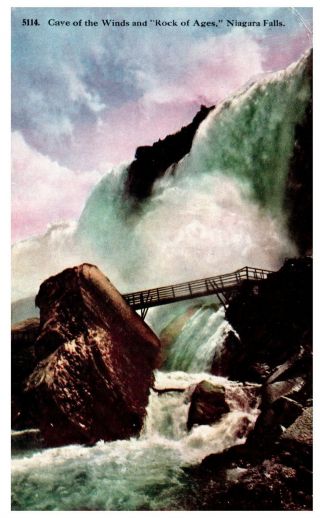 York Postcard - Niagara Falls,  Cave Of Winds & Rock Of Ages (c3)