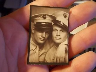 Vint Photobooth Photo,  2 Young Men,  Soldiers,  Marine Corps,  Gay Int