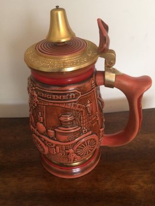 Vintage Antique 1989 Avon Ceramic Tribute To American Firefighters Stein Brazil