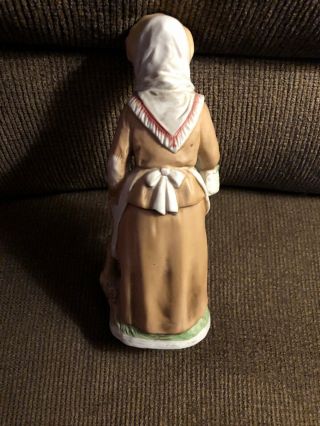 Vintage Homco Figurine Of A Sweet Old Woman with Bunny 1409 3