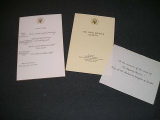 White House State Dinner Menu And Program King Hussein Jordan 1964