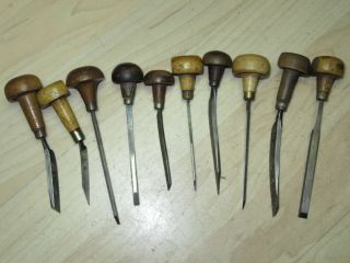 10 vintage engraving tools jewelers gunsmith machinist 8 E C Muller 1 Stubs 2