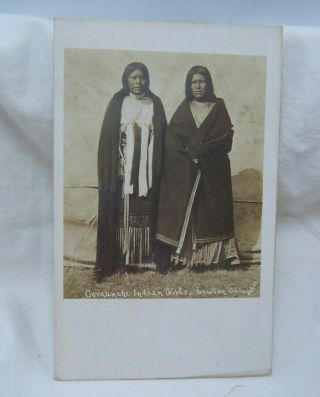 1911 Lawton Oklahoma Comanche Indian Girls Rppc By Bates Studio