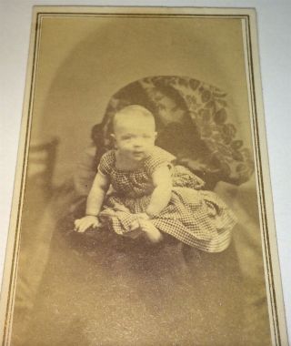 Antique Victorian American Civil War Era Fashion Child Tax Stamp Cdv Photo Us