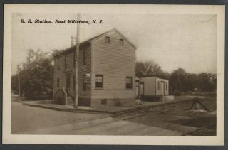 East Millstone Franklin Twp Nj: C.  1910 - 20 Postcard R.  R.  Station Railroad Depot