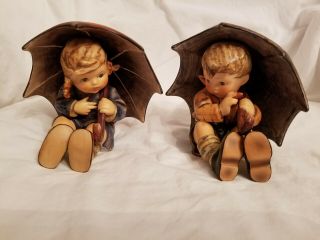 Hummel Figurine Set " Umbrella Girl " 152/ 11b And " Umbrella Boy " 152/ 0a - Tmk6