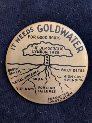 Very Rare 1964 Barry Goldwater Campaign Button By Philadephia Badge Co.