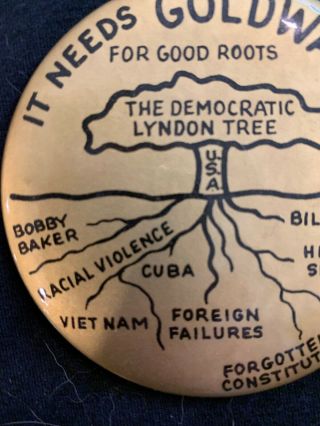 Very Rare 1964 Barry Goldwater Campaign Button by Philadephia Badge Co. 2