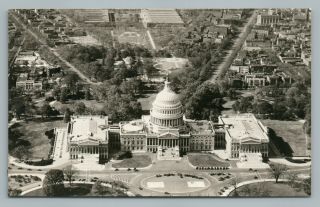 Interesting Capitol View Rppc Washington Dc Vintage Aerial Nesco Photo 1940s
