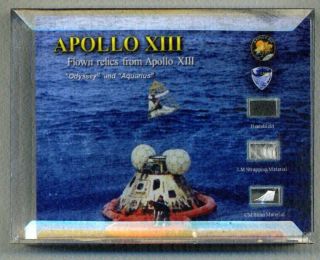 Apollo 13 - 3 Artifacts Flown To The Moon On Apollo 13 - With Coas - Nasa