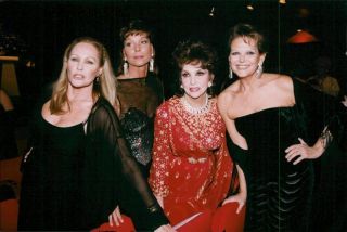 Gina Lollobrigida Red Dress Together With Ursula Andress,  Elsa Martinelli And