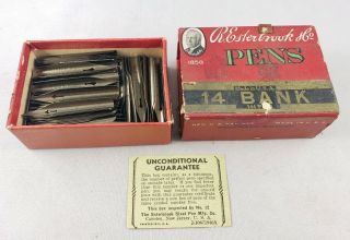 Vintage Antique - Nos Box Of Vintage Esterbrook Bank Pen Nibs No 14