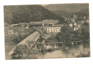 1907 Marlington West Virginia View Of The Very Long Old State Covered Bridge