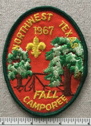 Vintage 1967 Northwest Texas Council Boy Scout Fall Camporee Patch Oval Camp Tx