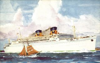 Steamer Ss Lurline Matson Line California To Hawaii Ocean Liner 1920s Postcard