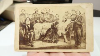 Cdv President Lincoln Death Scene With Us Generals Mrs Lincoln Weeping
