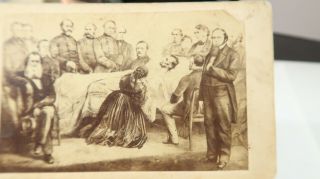 CDV President Lincoln Death Scene with US Generals Mrs Lincoln Weeping 3