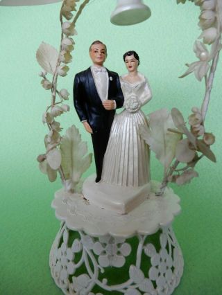 VINTAGE WEDDING CAKE TOPPER BRIDE AND GROOM 1954 NOVELTY MFG.  Co. 7