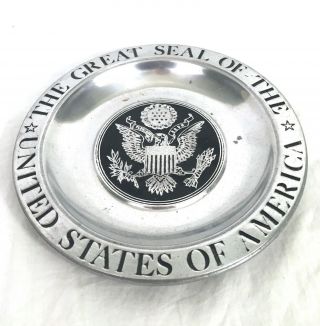 Pewter Decorative Plate Harrisburg,  Pa The Great Seal Of Usa Noble A50