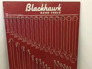 Vintage Blackhawk Tools Wrench Display Organizer Board Tool Sign Advertising 3