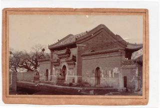 China - Manchuria Chinese Temple Mukden - - Antique Albumen Print 1904