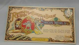 Ringling Bros.  & Barnum & Bailey Circus World Collector Ticket,  Haines City Fl