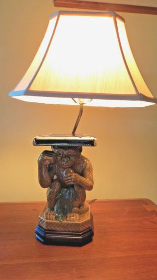 Oriental Accents Ceramic Asian Cheeky Monkey Figurine Lamp & Shade