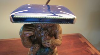 Oriental Accents Ceramic Asian CHeeky Monkey Figurine Lamp & Shade 8