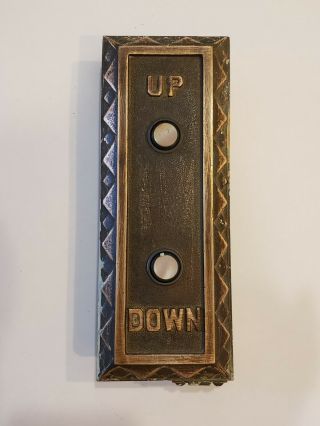 Art Deco Brass Elevator Up - Down Indicator Call Button