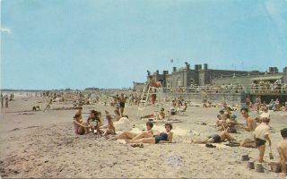 Vintage Chrome Postcard,  View Of Scarborough Beach,  Scarborough,  Ri